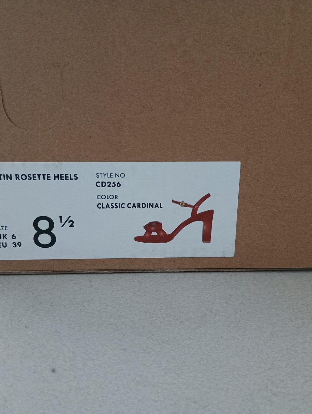 J. Crew Satin Rosette Heels Size 8.5 US Cardinal Red NWT - Picture 4 of 10